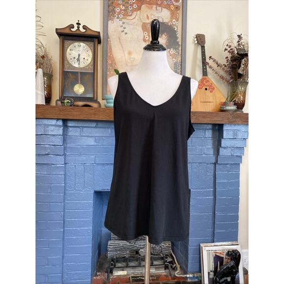 J.JILL Black PERFECT REVERSIBLE TANK TOP 2X Fitted Shirt Tank Black Plus - Picture 1 of 11